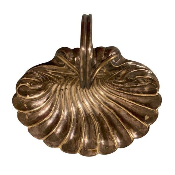 Antique Victorian Silver Plated Figural Shell Master Salt Dish - Picture 4 of 7